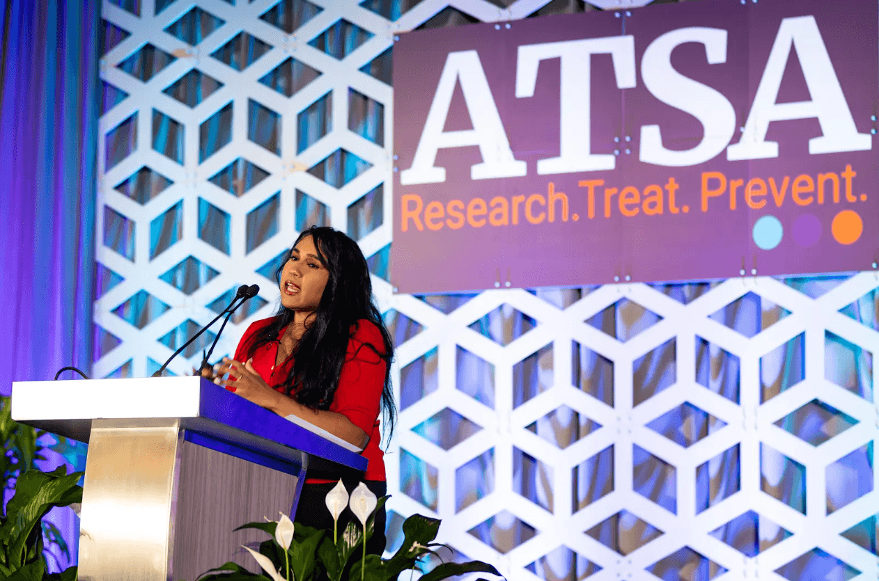 Cheryl Perera speaking at the ATSA conference