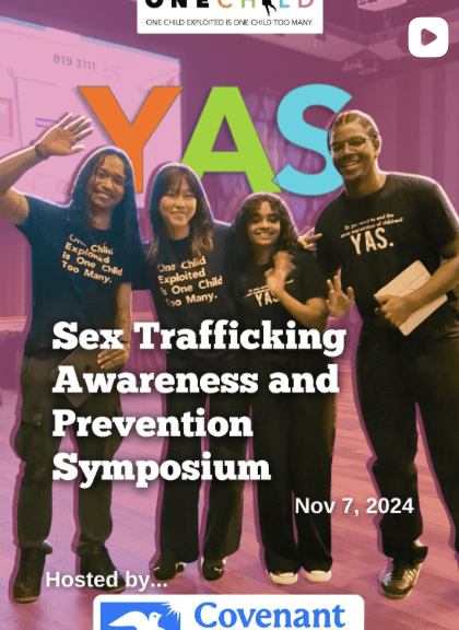 Youth Advisory Squad alumni speaking to students at the Toronto Anti-Sex Trafficking Symposium